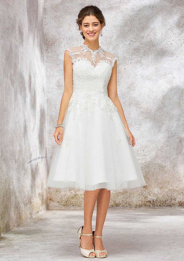 below the knee white lace dress How to Wear White Lace in Winter