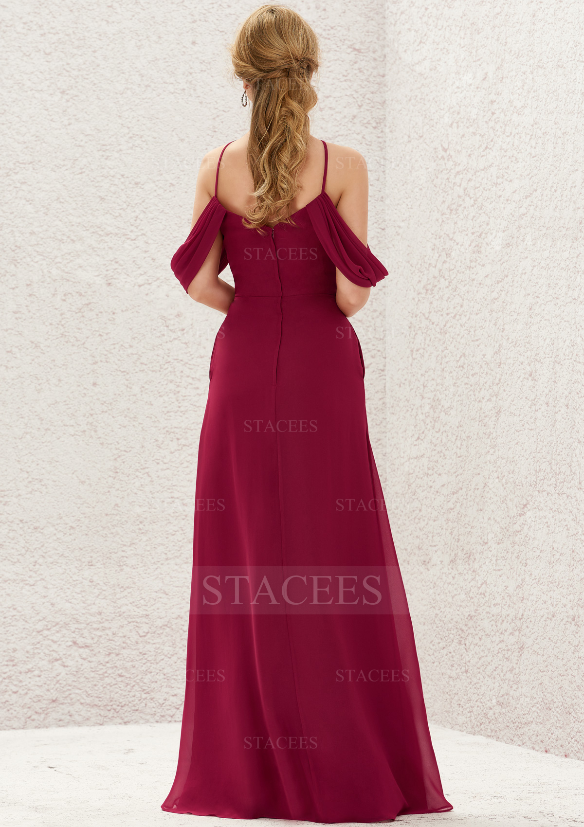 burgundy scalloped dress A-line Off Shoulder Scalloped Burgundy Charmeuse Prom Dress, Beaded Lace