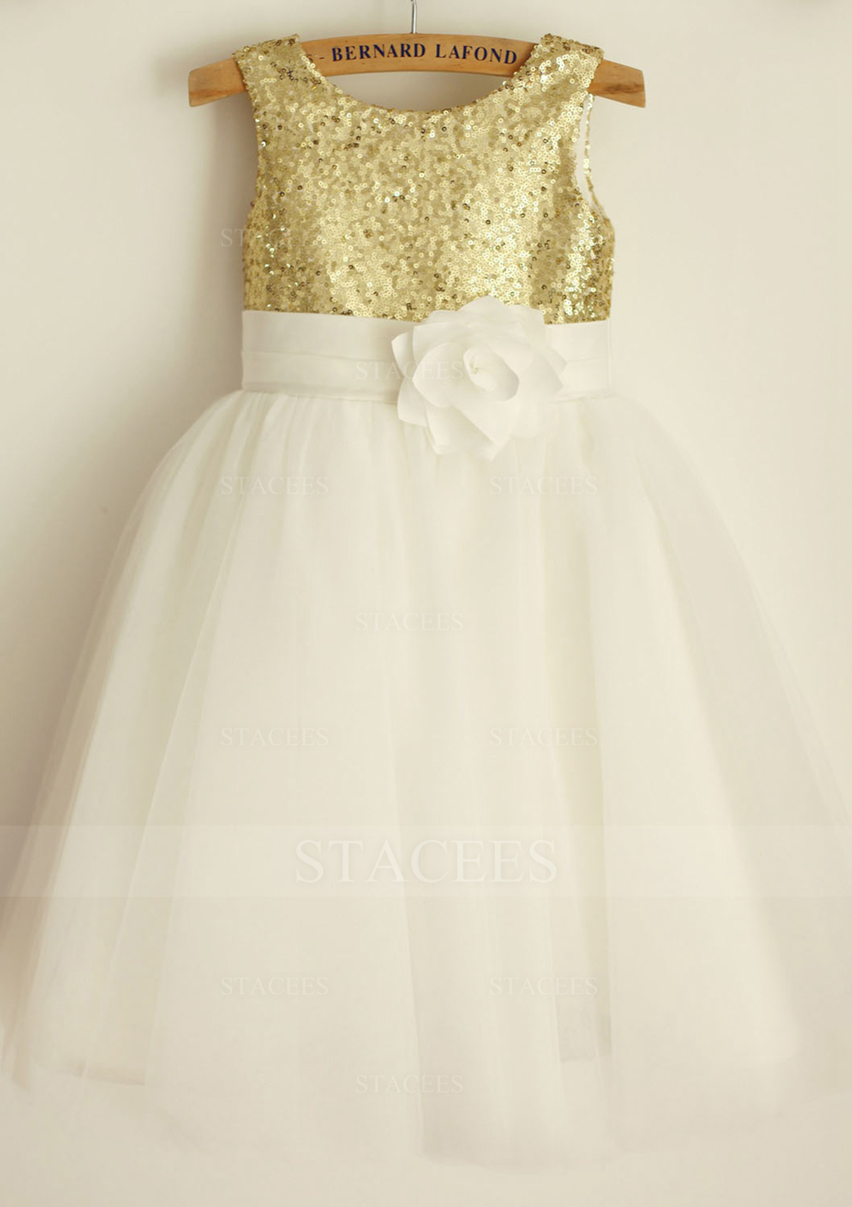 Vestido línea a/princesa escote redondo tul lentejuelas hasta la rodilla vestido de pajecitas