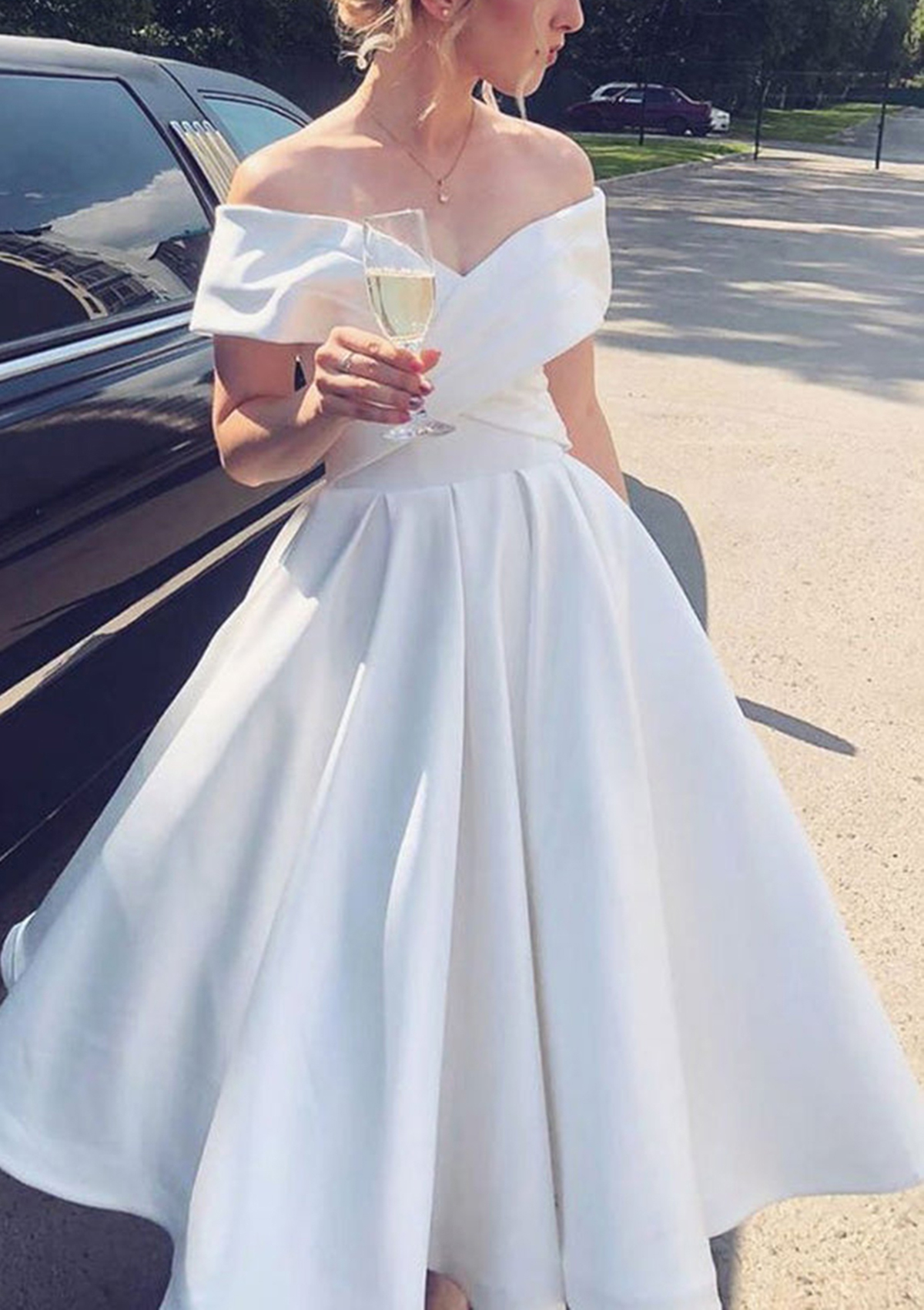 off shoulder white dress short A Line Homecoming Evening Dress Cocktail Dresses Short Party Dress fg7948 Lace Up Built A-Line Off Shoulder Tulle Lace
