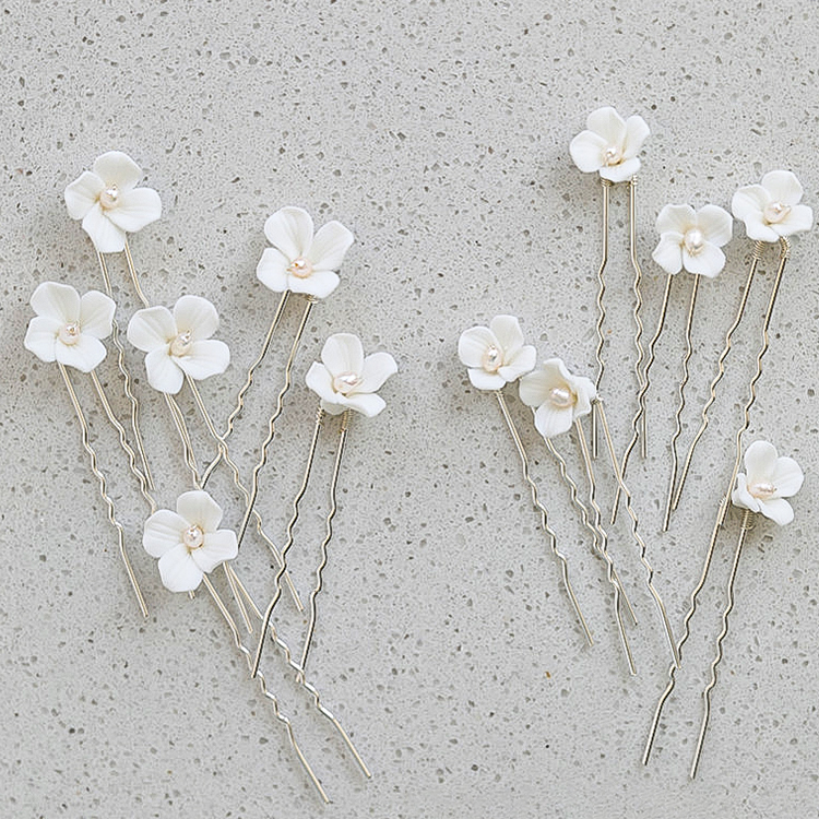 Romantic Simple Ladies Headpieces With Pearl (Set of 6)