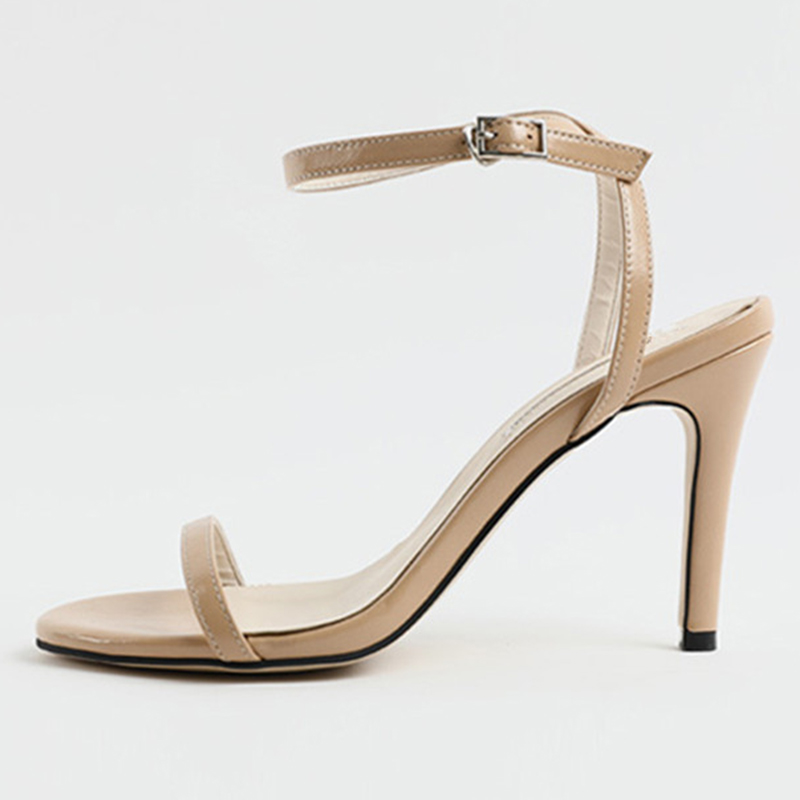 Chair Femmes pu talons peep toe sandales talon stiletto chaussure avec sangle de cheville boucle - STACEES