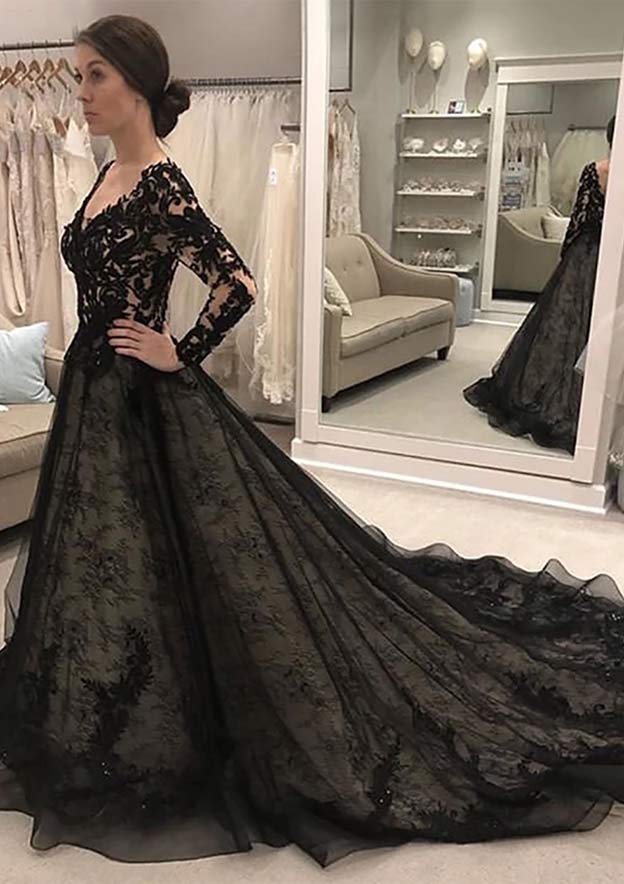 black a line wedding dresses 3-in-1 Black Wedding Dress