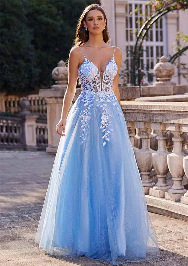 blue and beige prom dress Stacees A-line Dres Floor-Length Lace Sequins Glitter LIVE_DRESSESSKIRTS Caldise from Easy Spirit Size:46 inch (+$6.00) Hot Pink