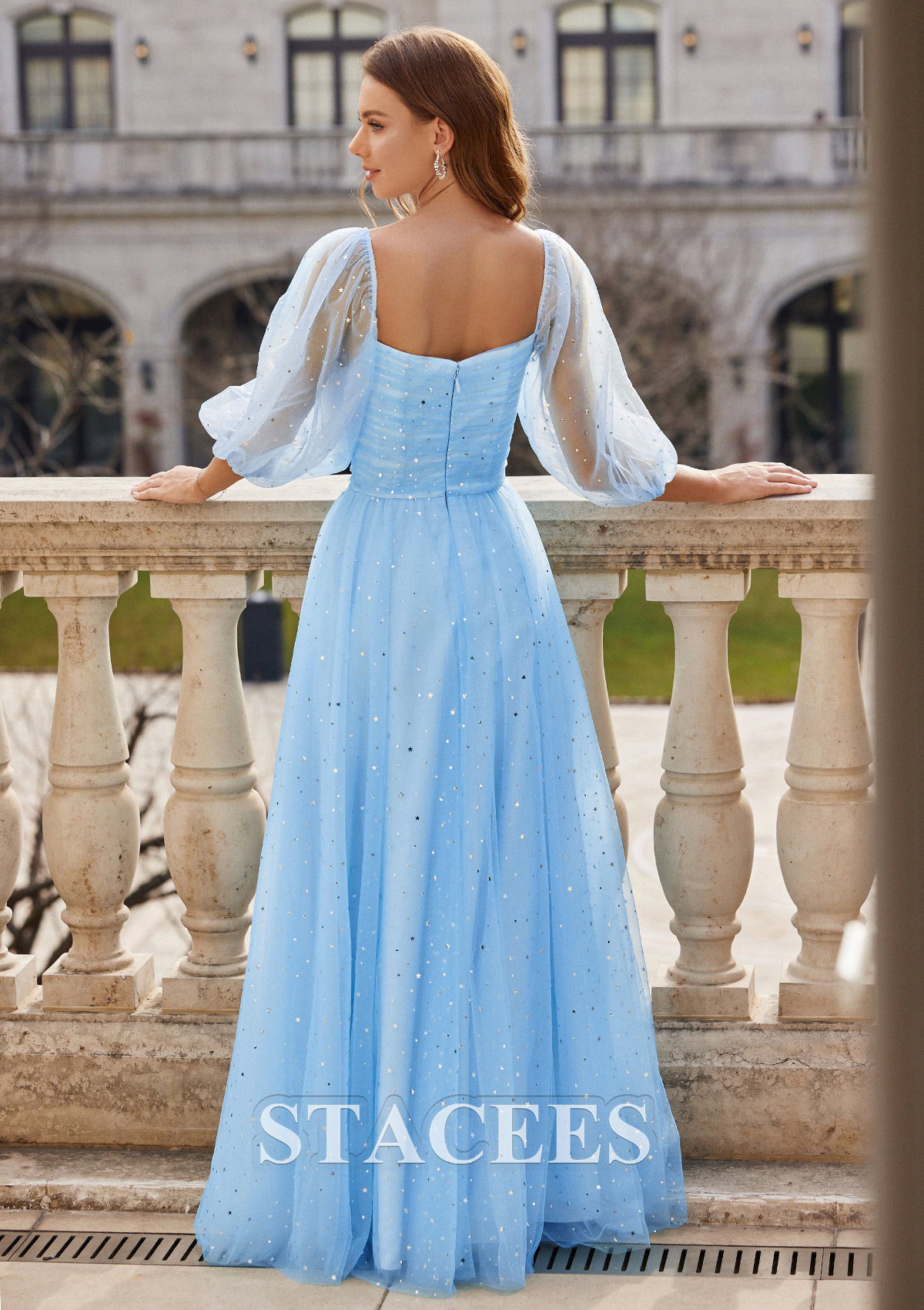 3 4 length prom dresses 3/4 Sleeves Off-the-shoulder Red Feminine Prom Gown
