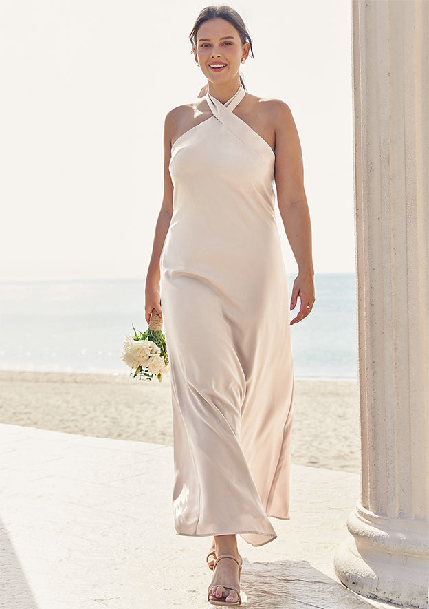 plus size halter dress long Catherines Women's Plus Size Halter Maxi Dress