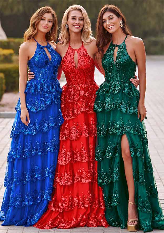 a-line off-the-shoulder sweep train chiffon prom dresses with lace sequins A-line/Princess Off-the-Shoulder Full/Long Sleeve Court Train Chiffon Lace  Prom Dress With Sequins Appliqued - Prom Dresses
