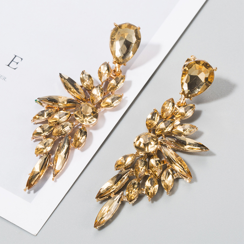 Coffee Gorgeous Luxurious Girls' Alloy Earrings with Rhinestone - STACEES