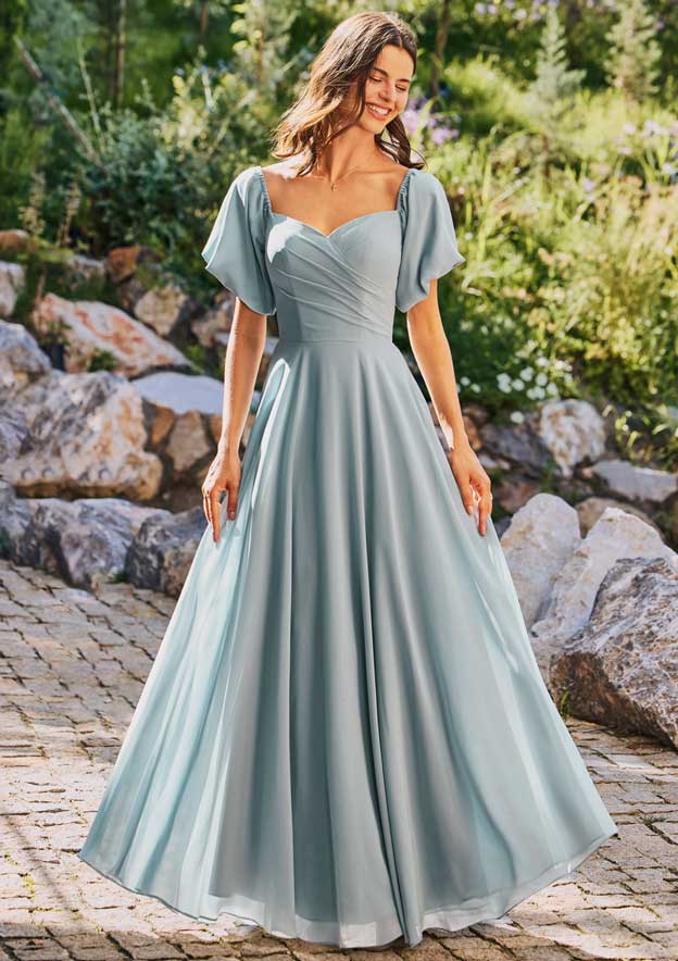 pale blue chiffon bridesmaid dresses Sky Blue Bridesmaid Dress Unique Spaghetti Straps Maxi Chiffon Bridesmaid Dresses with Slit