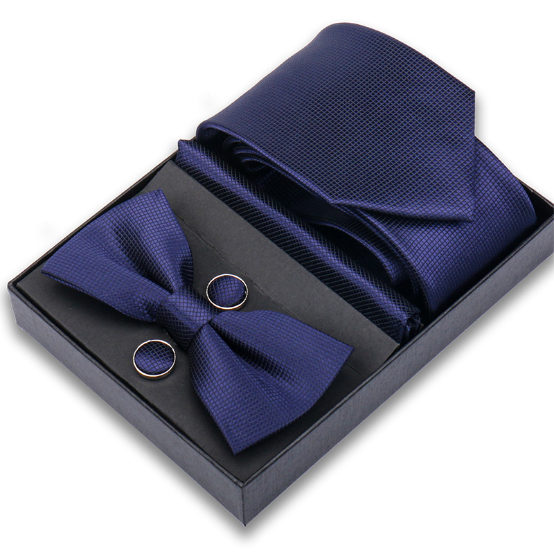 Ensemble de cravates classiques en polyester à carreaux pour homme