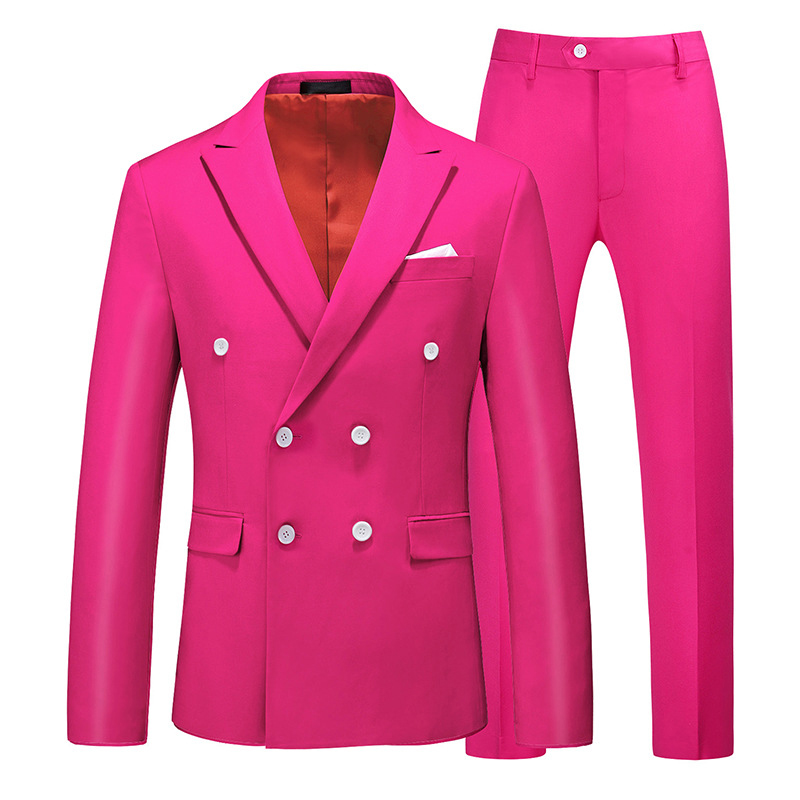 Revers cranté double boutonnage 2 pièces costume homme pour bal