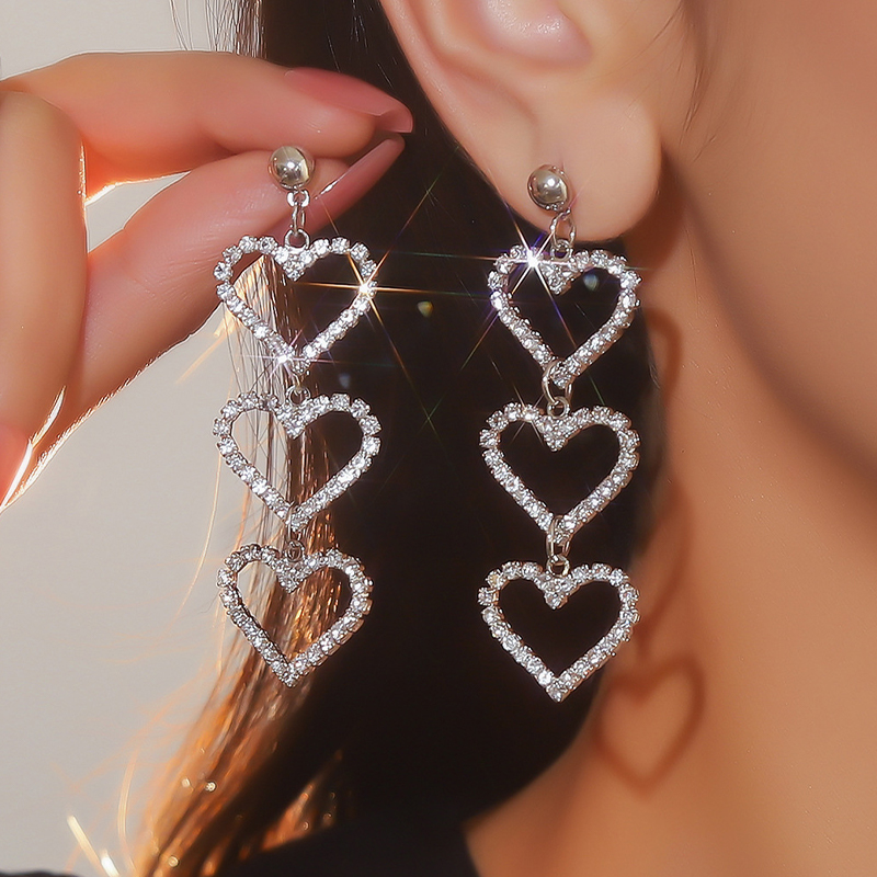 Brillant unique strass boucles d'oreilles