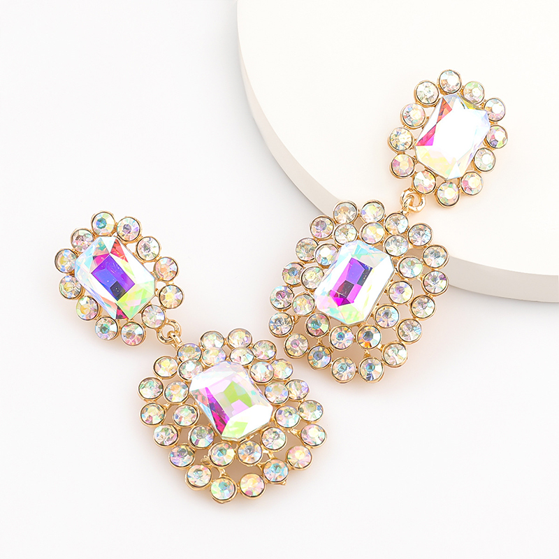 As Picture Charming Fashionable Women's Alloy Earrings with Rhinestone - STACEES