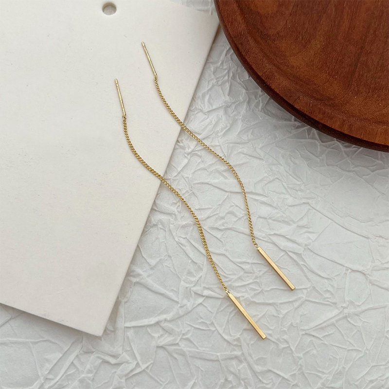 Gold Exquisite Stylish Female Fringe Copper Earrings - STACEES