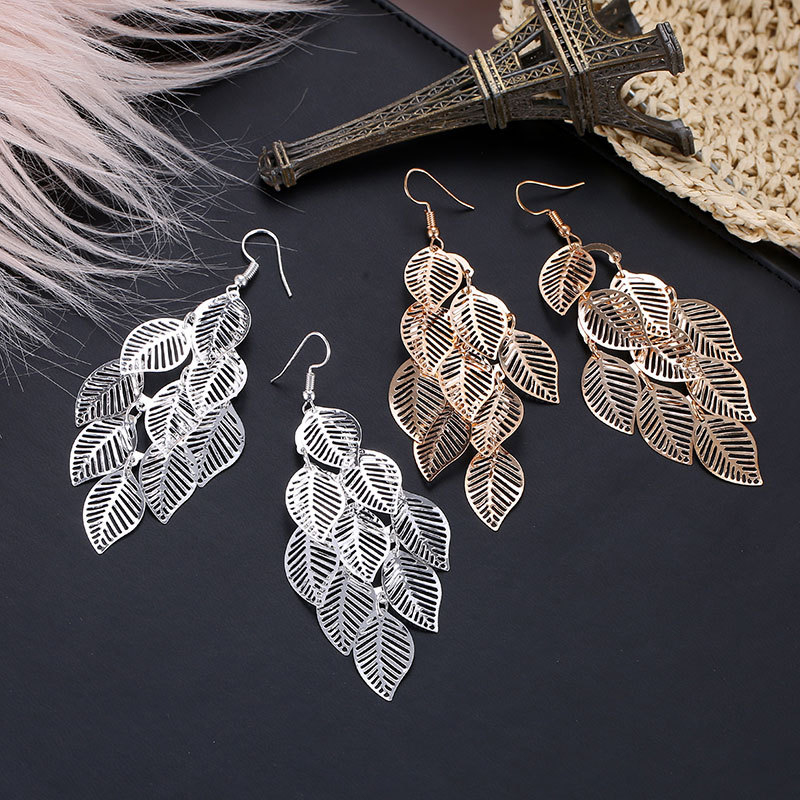  Élégant unique feuille alliage boucles d'oreilles - STACEES