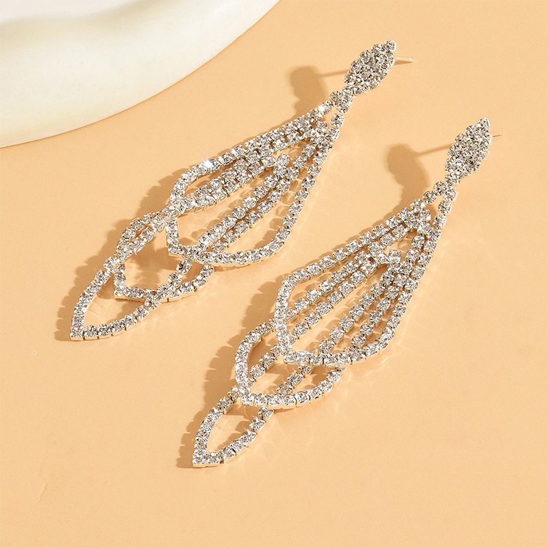 White Chic Elegant Women's Rhinestones Earrings - STACEES
