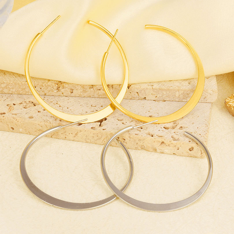 Gold Classic Elegant Female Stainless Steel Earrings - STACEES