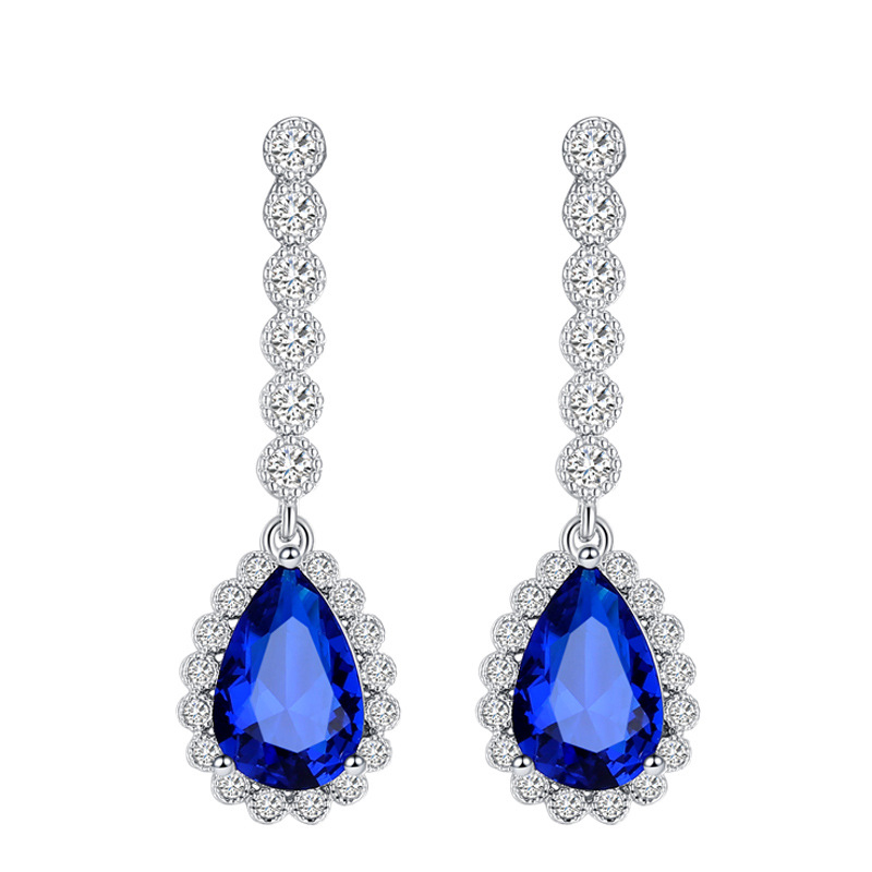 Exquisite Luxurious Female Copper Earrings with Cubic Zirconia