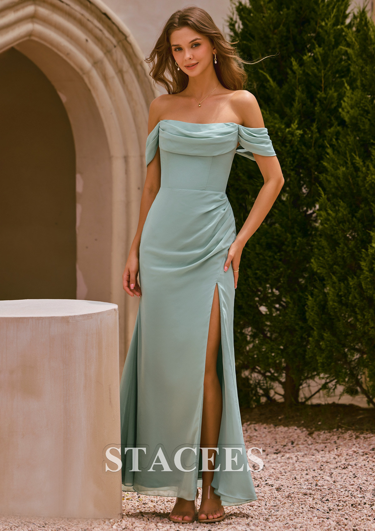 collection ruched chiffon dress BHLDN Strapless Ruched Chiffon A-Line Maxi Dress