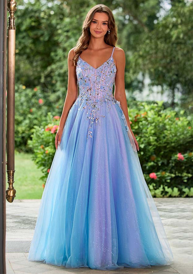 prom dresses santa fe Long Glitter Prom Dress with Lace-Up Sheer Bodice. Mocha Gold / 14