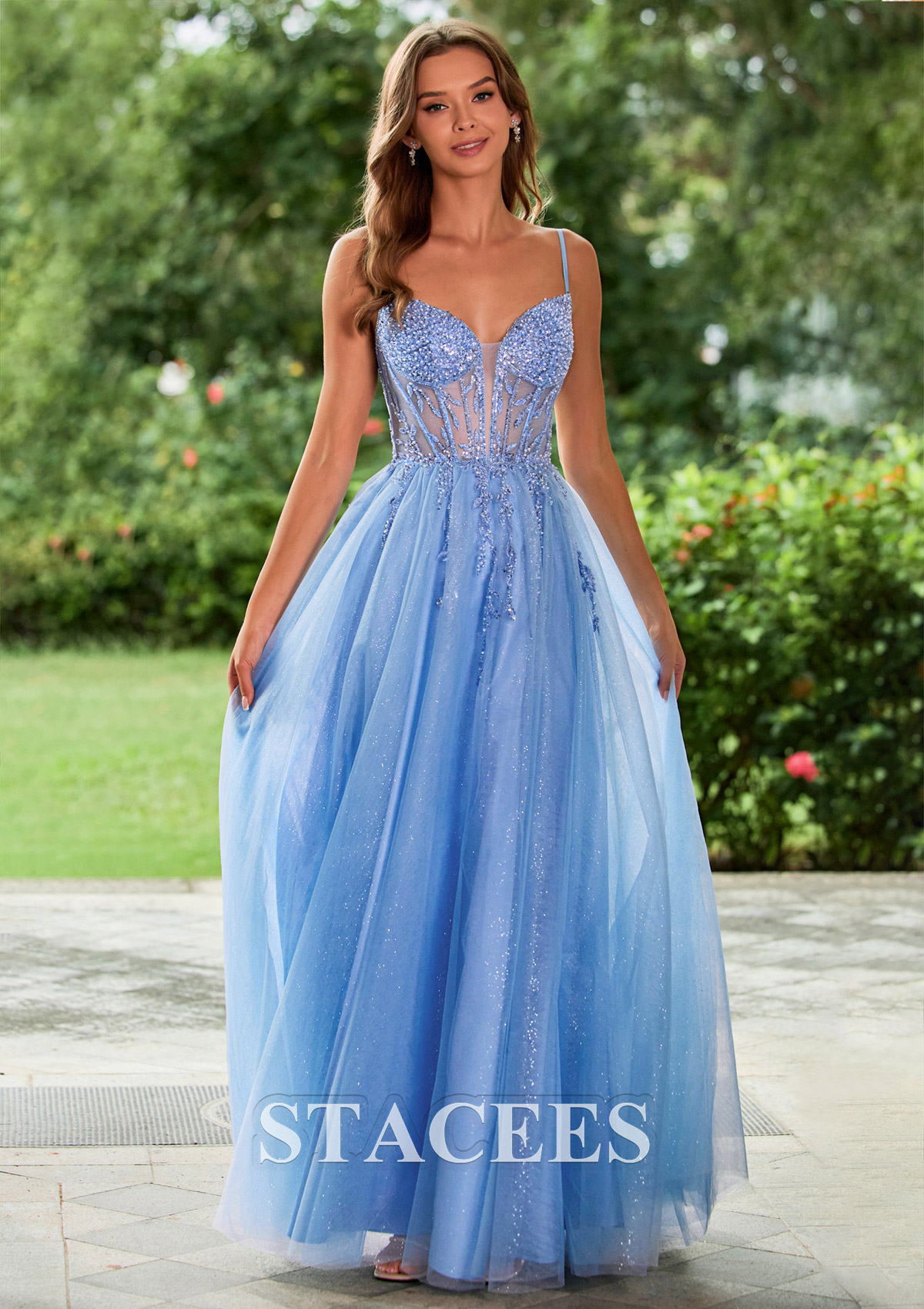 is dreamy dress prom legit Sparkle A-line Prom Dress with Beaded Sheer Corset Bodice High Slit S9083P  - Prom Dresses