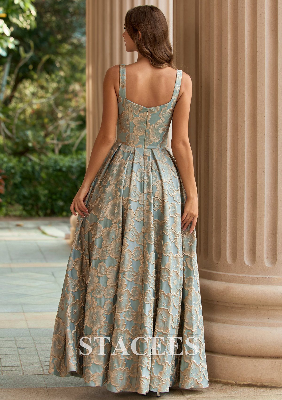 formal patterned dress Strapless Floral-Print Long Prom Ball Gown Multi / 14