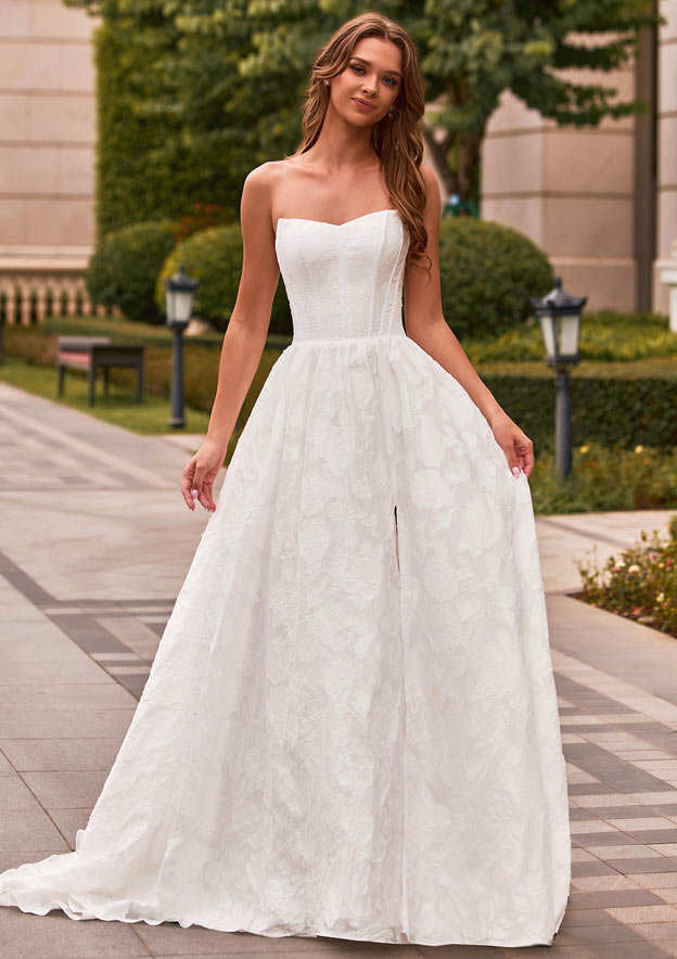 wedding dresses with detachable sleeves Tina Holly TW121W Long 3D Lace Mermaid Dress Full Length Sleeve Style Short wedding dress with detachable