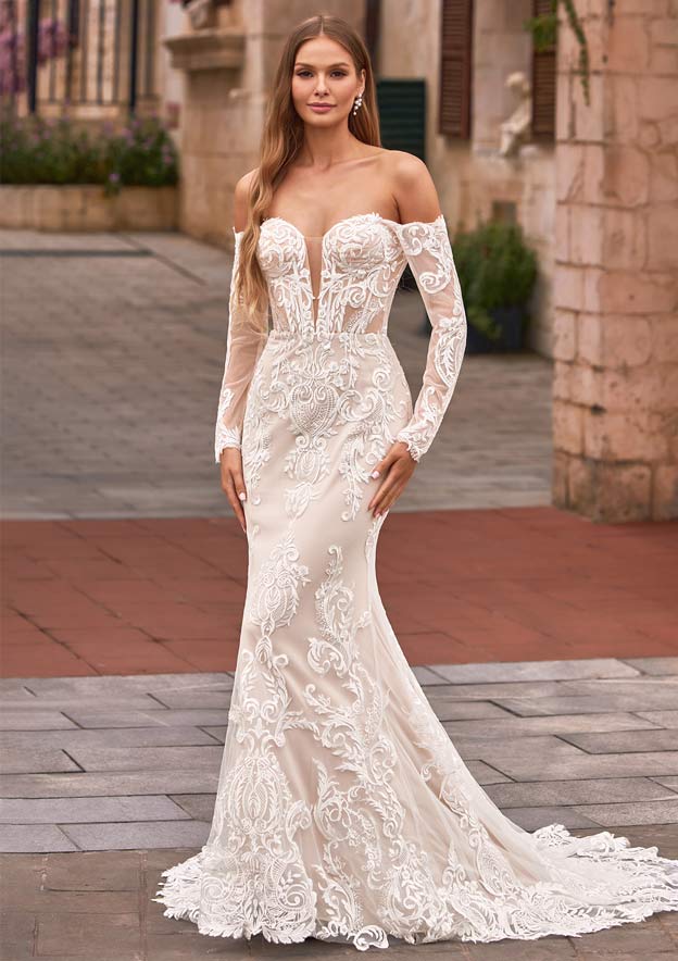 see through corset mermaid wedding dress lyse