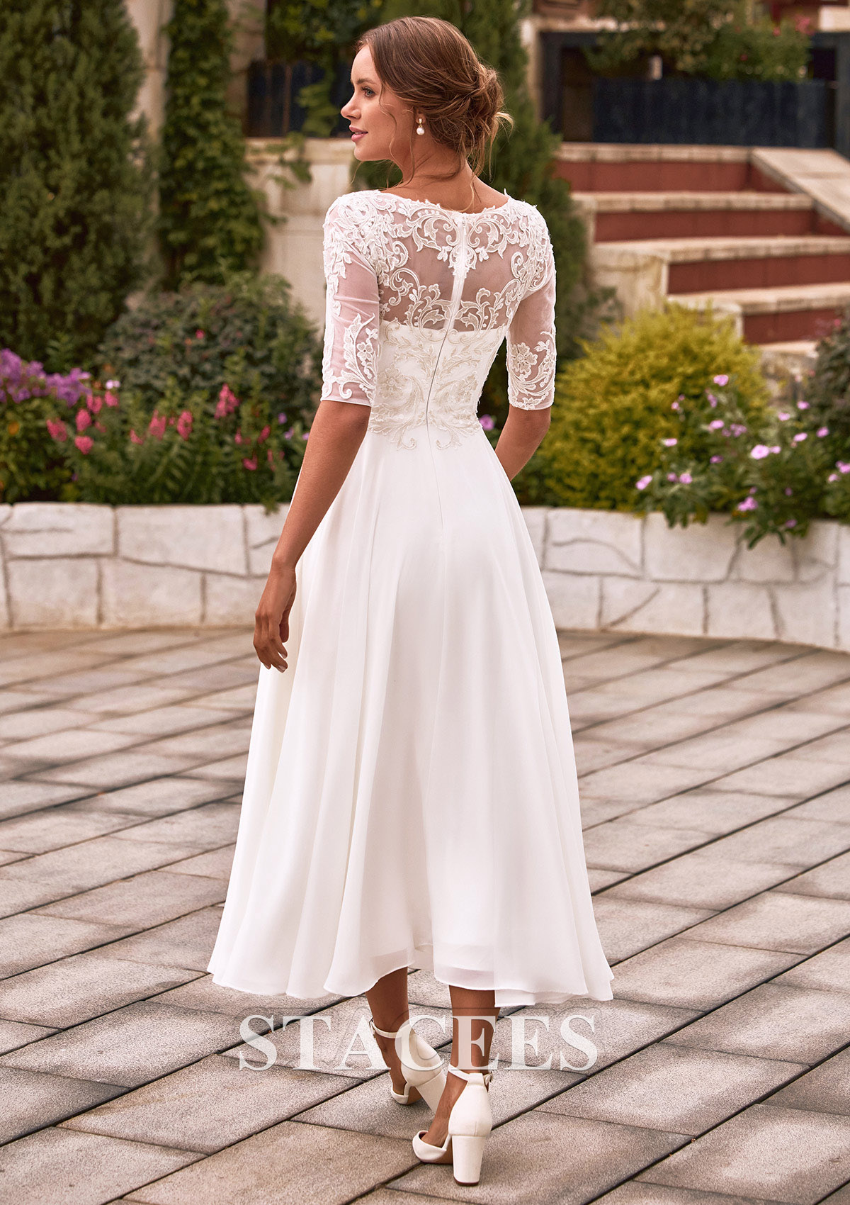 tulle chiffon wedding dress Black White Lace Nude Tulle A-line Wedding Dress Nude Pink
