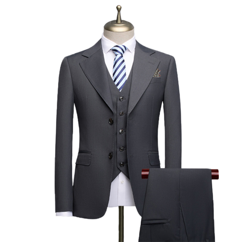 Revers cranté simple boutonnage 3 pièces costume homm pour mariage