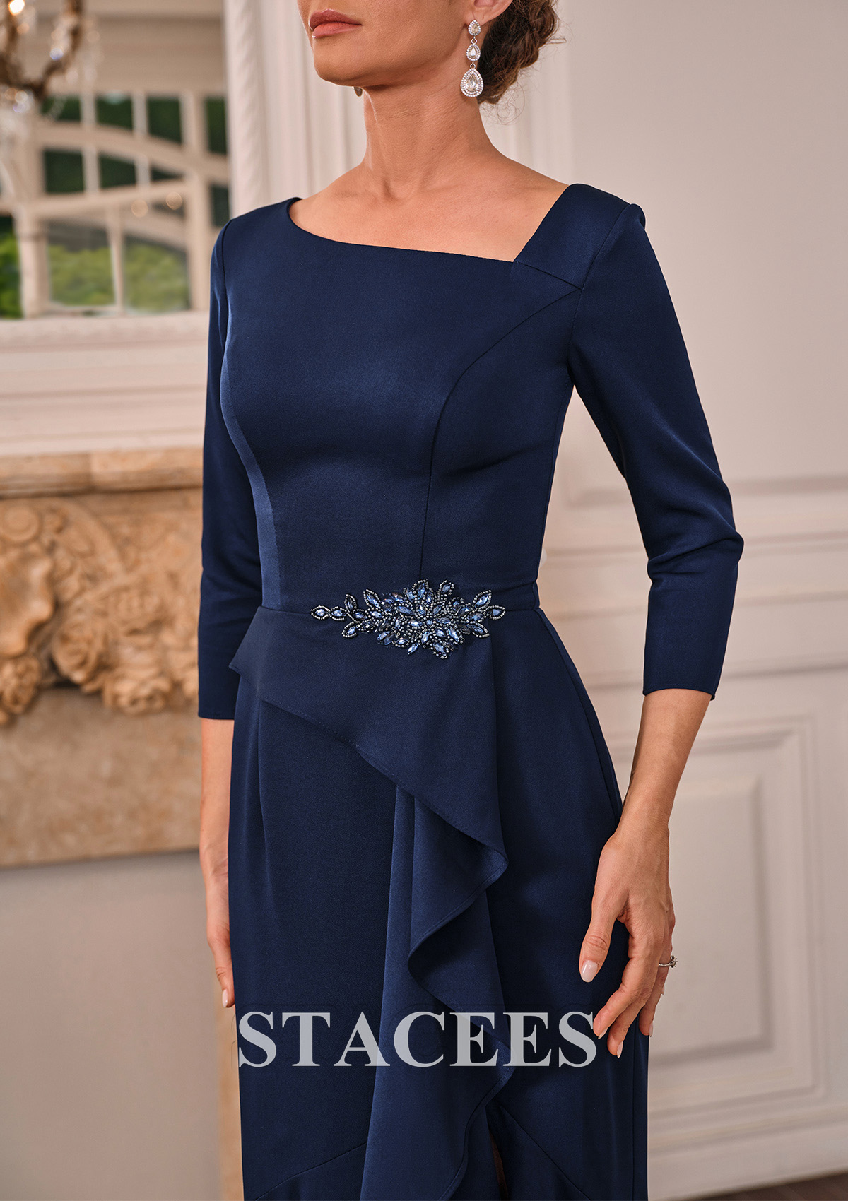 Trumpet/Mermaid Asymmetrical Stretch Crepe Mother of the Bride