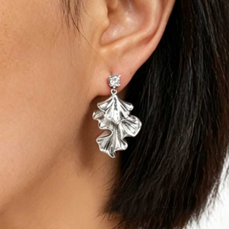 Pendientes de boda en forma de hoja de aleación para mujer