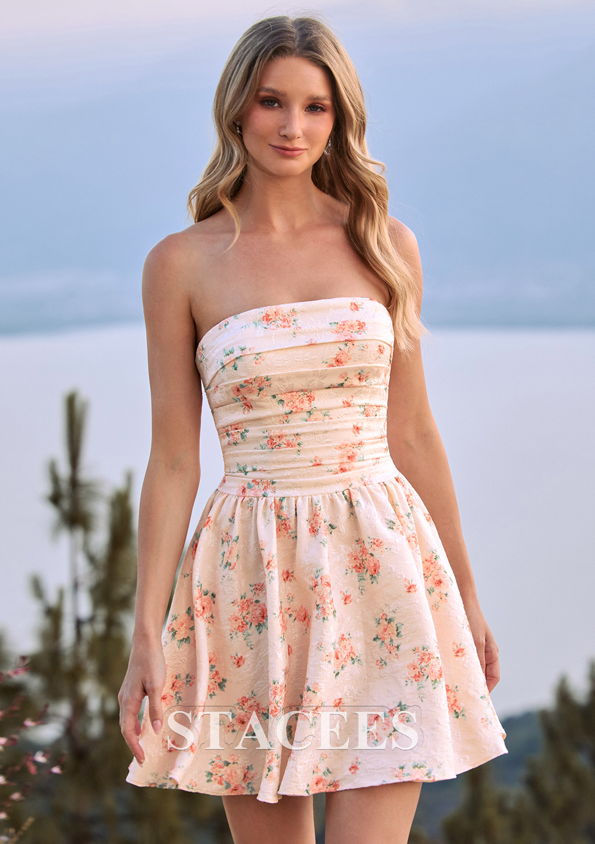 As Picture A-line Square Neckline Jacquard Short/Mini Homecoming Dress with Bow Back