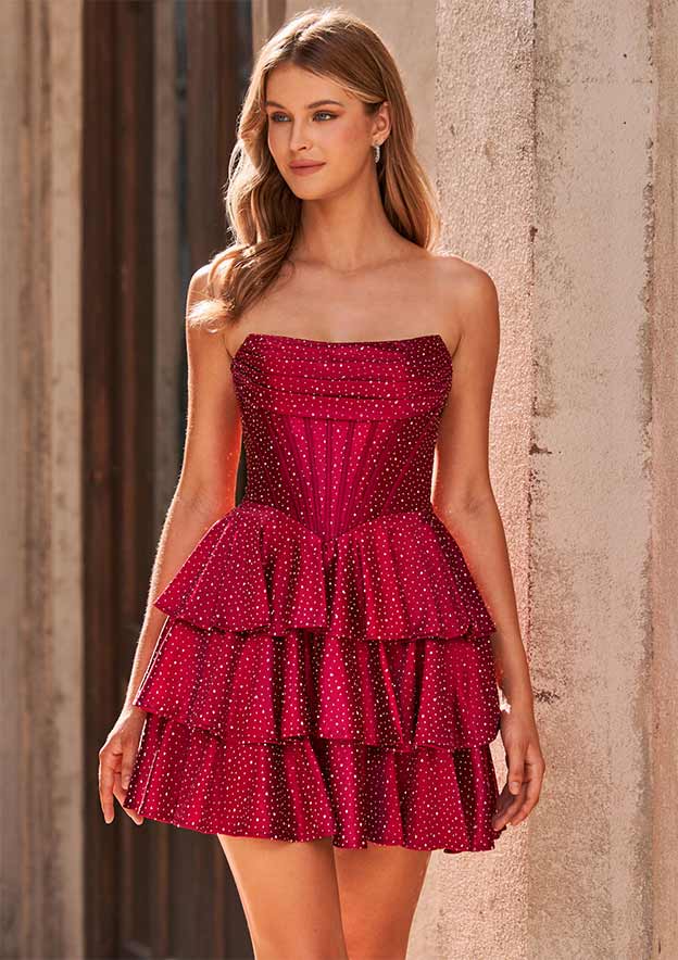 cocktail short dresses Evening Color:F95 Girls Gowns KissProm | High Neck Short Length Neckline