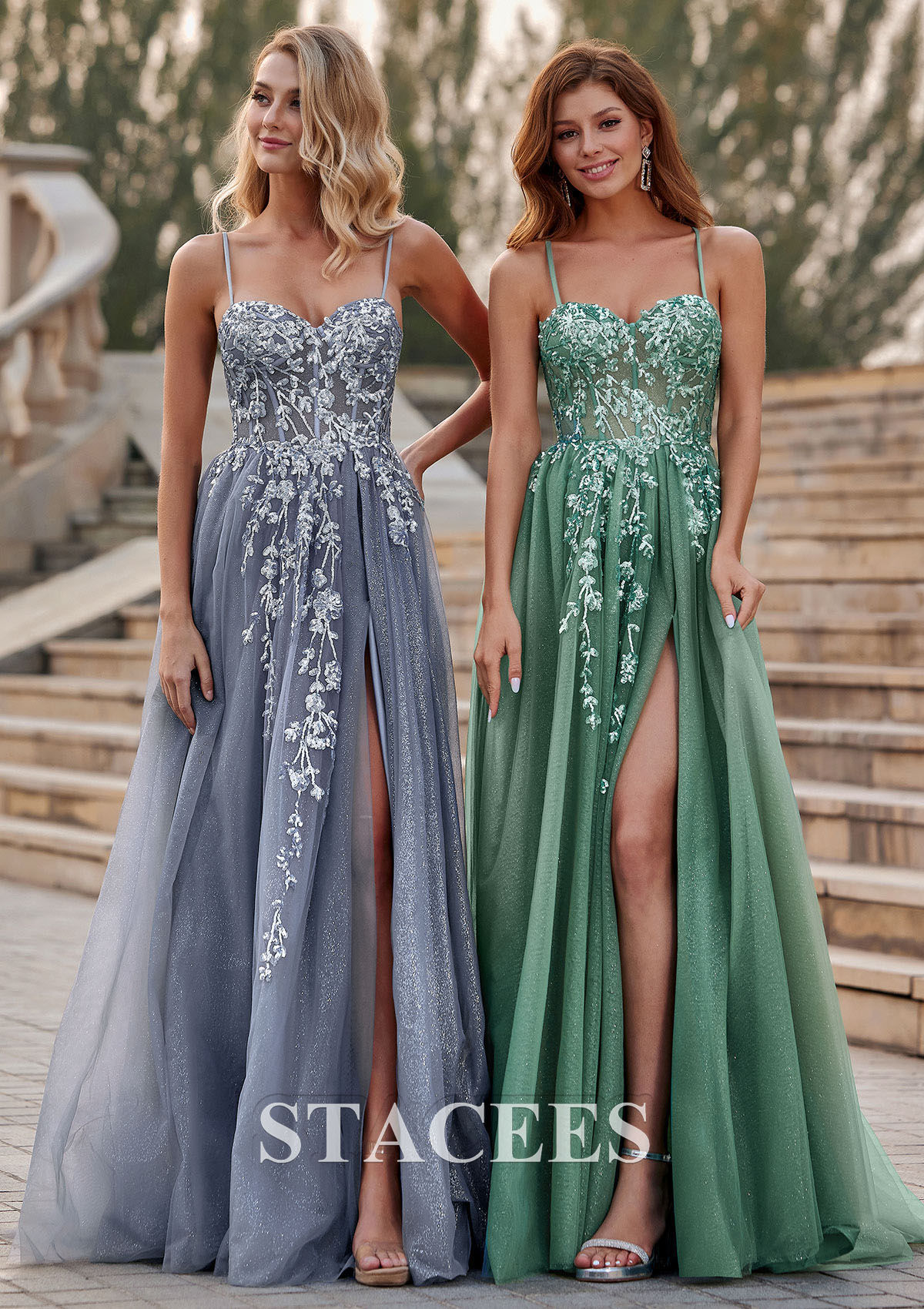 As picture Trapèze cache coeur tulle traîne balayage robe de bal avec glitter  - STACEES